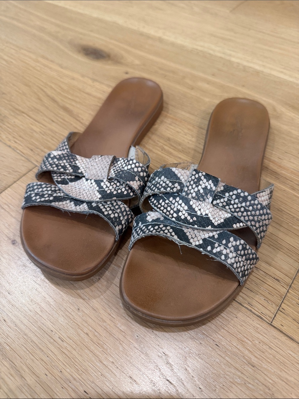 Universal Thread Snake-Print Slide Sandals
